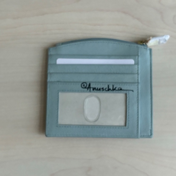 New Anuschka Light Blue Floral Genuine Leather Bag & Zippered Wallet 2 Piece Set - Picture 9 of 16